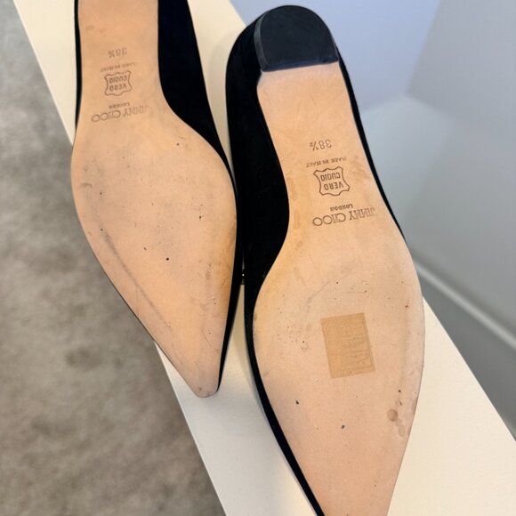 Jimmy Choo Black Suede Flats - Picture 3 of 7